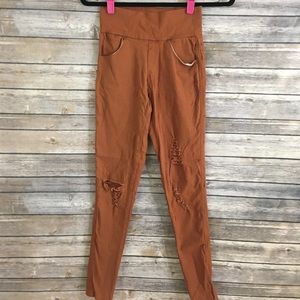 EUC, Agnes & Dora Jeggings, distressed, rust